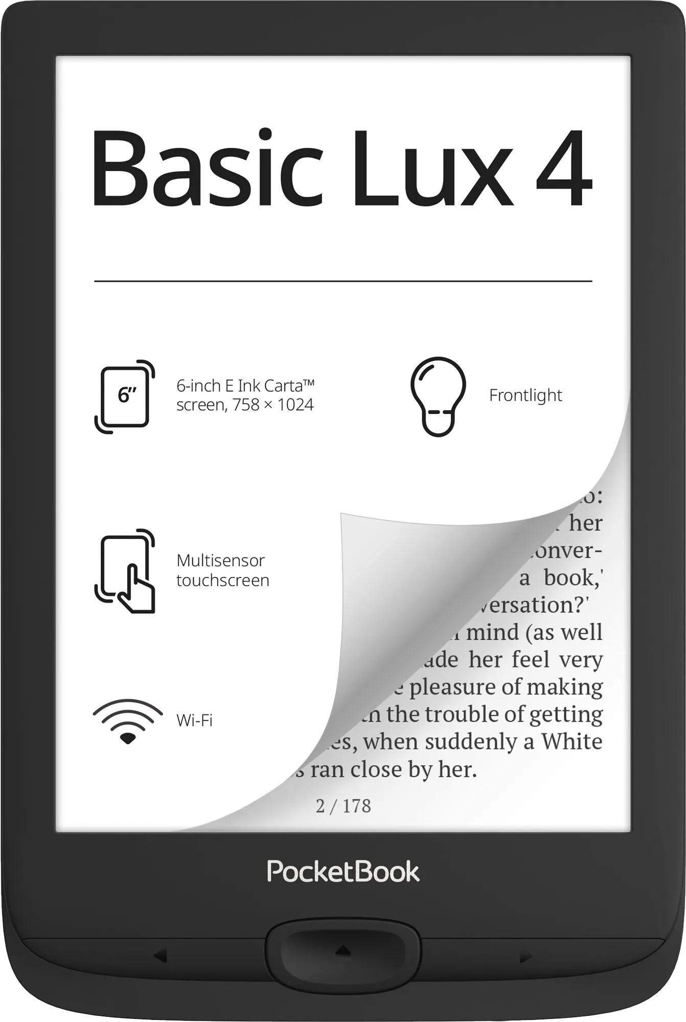 Електронна книжка PocketBook  Basic Lux 4 (PB618), Black. . 