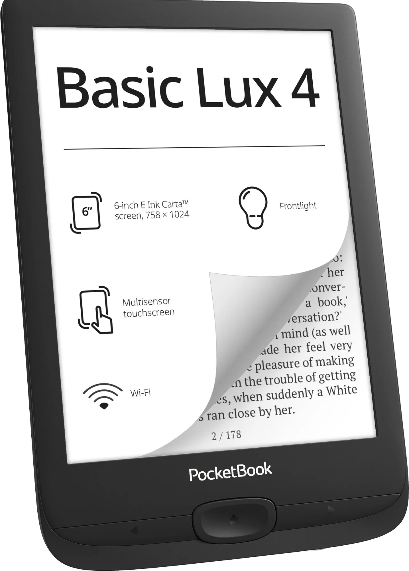Електронна книжка PocketBook  Basic Lux 4 (PB618), Black. . 