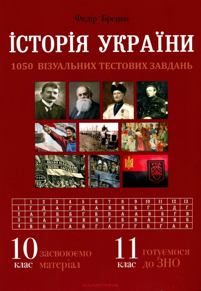 Історія України. Візуальні тестові завдання.. 10 клас. Автор — Федір Брецко