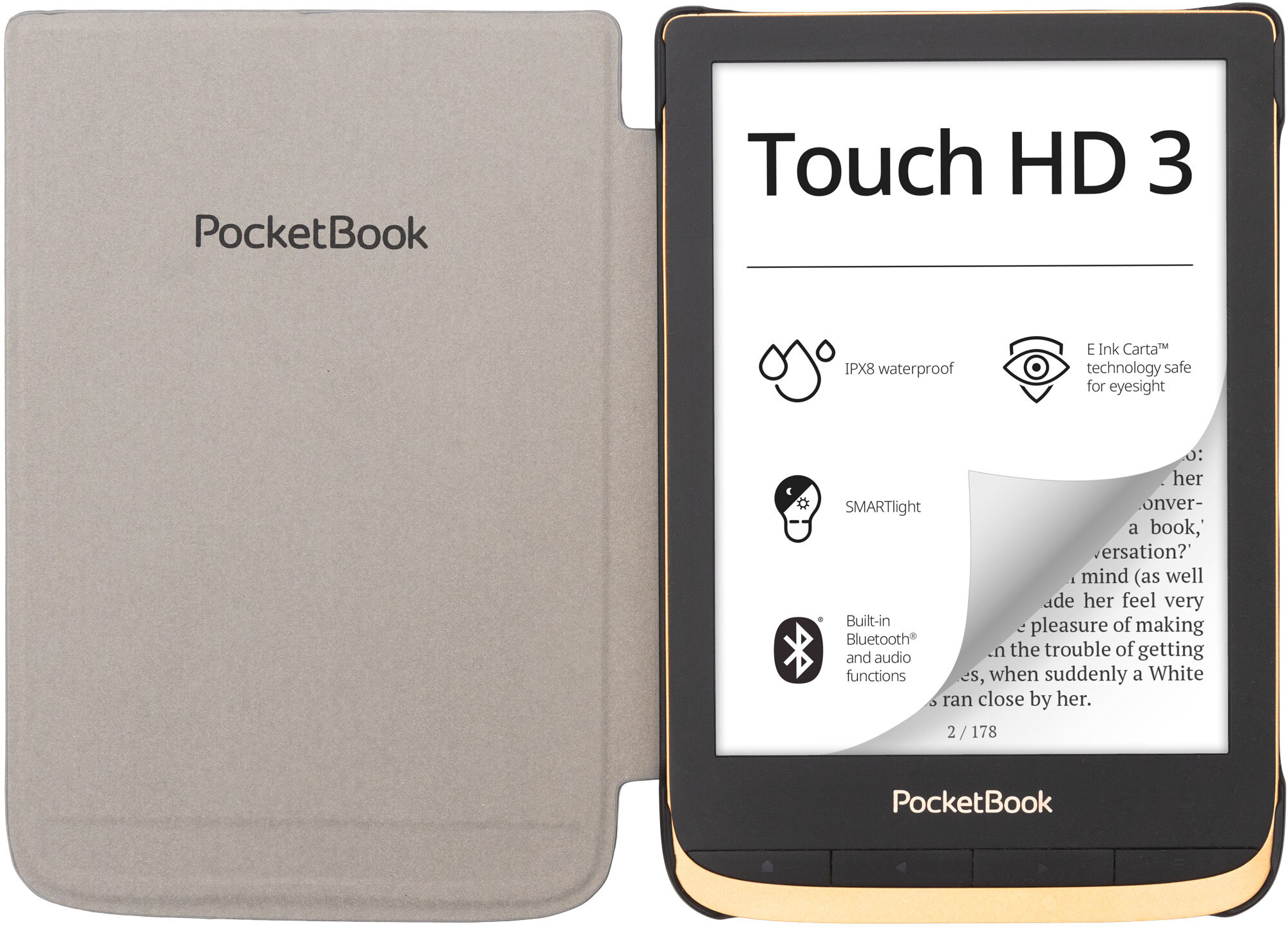 Обкладинка PocketBook 6", PB617/618/627/628/632, Shell cover, синьо-сіра. . 