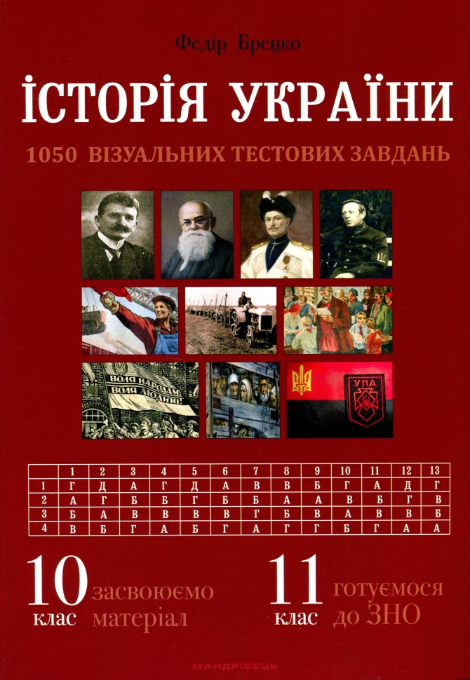 Історія України. Візуальні тестові завдання.. 10 клас. Автор — Федір Брецко